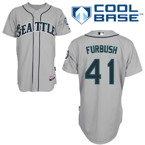 Charlie Furbush #41 MLB Jersey-Seattle Mariners Men's Authentic Road Gray Cool Base Baseball Jersey